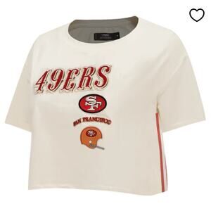 NFL SF 49ers retro classic crewneck cropped boxy tee sz L
